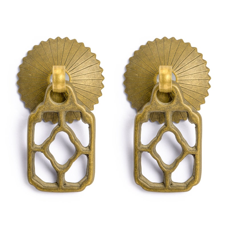 Hardware Philosophy "Flower Box Brass Hardware Pulls 2.1 Inches - Set of 2 - Architectural, Interior Design, Furniture Cabinet Customization Hardware - Image 4